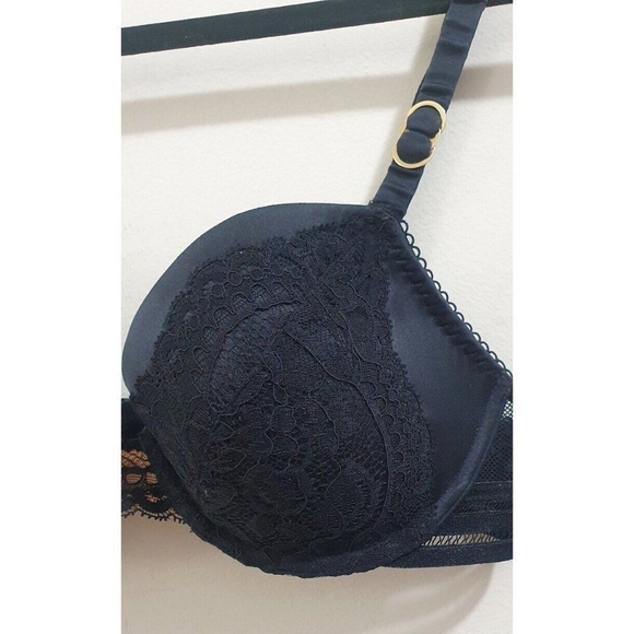 34 C Stella McCartney Isabel Floating Contour Underwire Plunge Silk Bra … - Picture 5 of 11